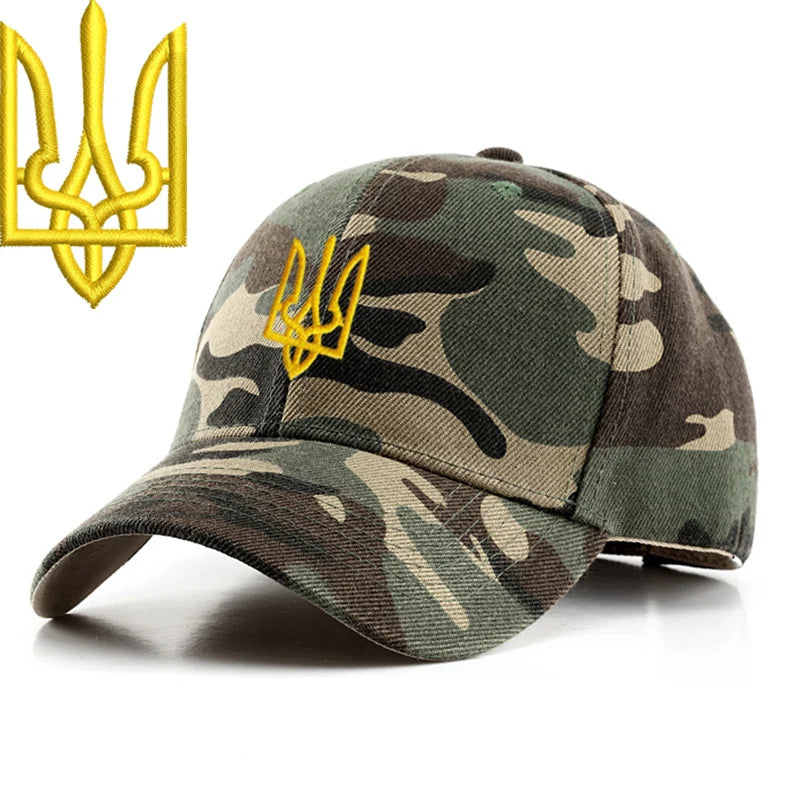 Embroidery Ukraine trident Symbol Spetsnaz Special Forces Men Women Boy Baseball Caps Dad caps Snapback Adjustable Camouflage