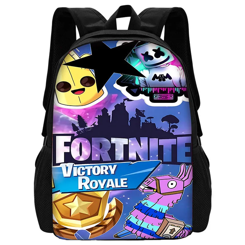 Mochila Escolar Infantil com Lancheira e Estojo, Design de Jogo Popular F-FortniteS, Mochila Escolar para Rapazes e Raparigas, Presente Ideal