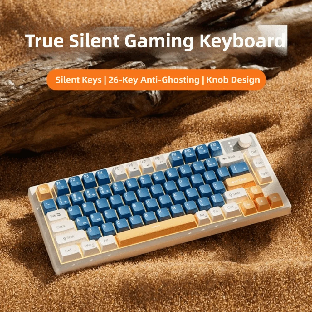 Wired Connection Gaming Mechanical Keyboard Compact Layout 75 Layout Mechanical Feel Keyboard Ultra-Quiet