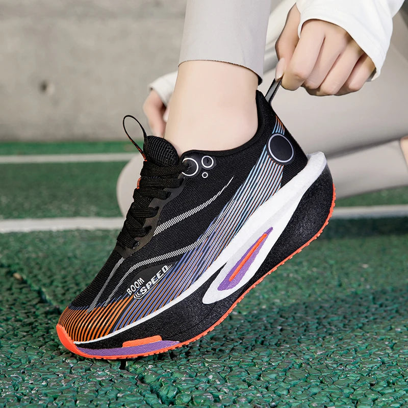 2025 Men's And Women's Carbon Board Running Shoes Professional Marathon, Lightweight Rebound Cushioning Breathable Sports Shoes