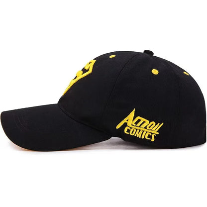 Street superhero embroidered duckbill cap with adjustable sun visor accessories, fashionable hip-hop fashion baseball cap