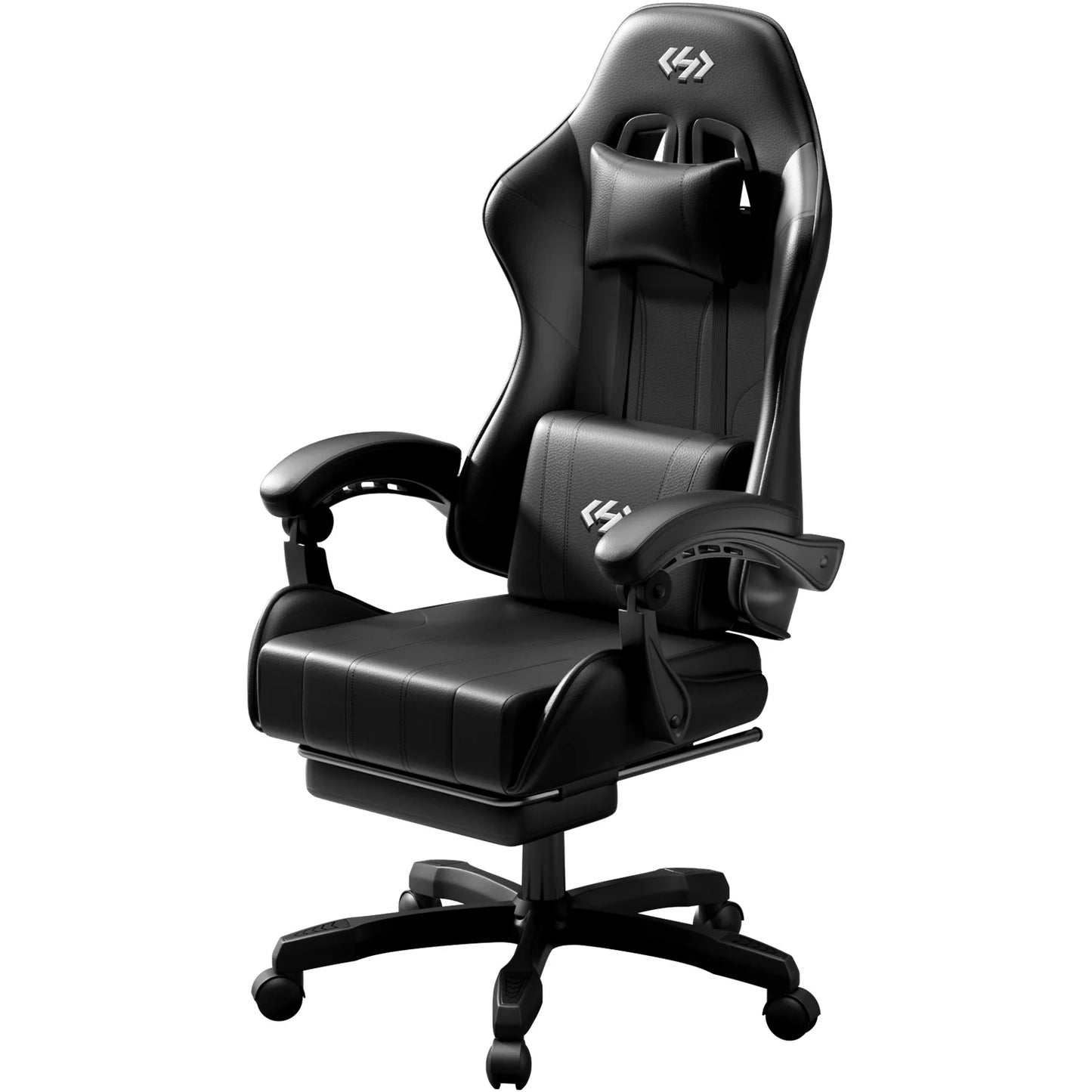 Ergonomic Gaming Chair with Footrest and Headrest, Adjustable Computer Office Chair with Reclining Backrest, Comfortable Desk Chair for Adults