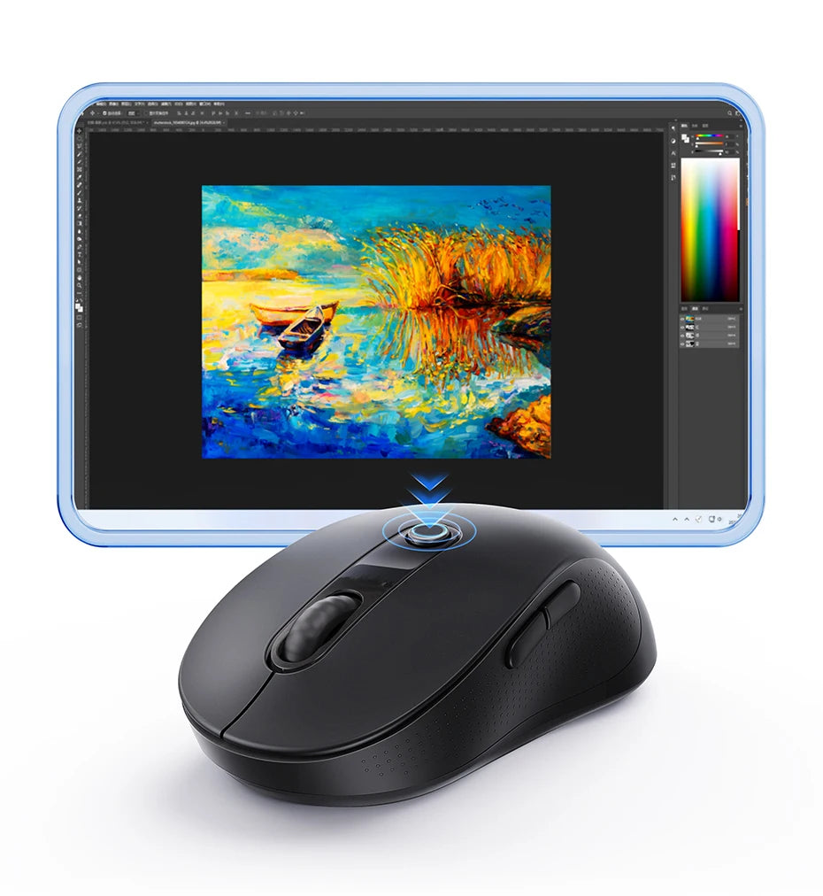 Baseus Wireless Mouse Bluetooth 5.3 Ergonomic Silent Mouse, 2.4GHz Rechargeable Office Mouse with 7 Buttons, Adjustable DPI for Laptop, MacBook, PC & Tablet