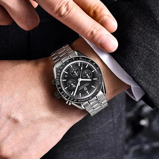 Hodinky PAGANI DESIGN Moon – luxusní quartzový chronograf pro muže, sportovní styl, safírové sklo s antireflexní úpravou, luminiscenční displej