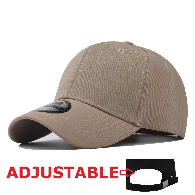 Casquettes Snapback fermées à l'arrière, non réglables, pour homme, de qualité, style hip-hop, ajustées, pour adulte, couleur unie, casquettes de baseball, 57-58 cm, pour petits visages