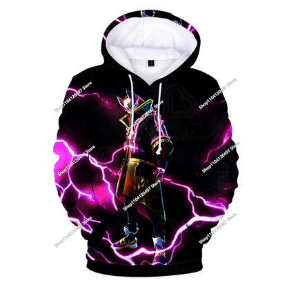Sweatshirts com capuz para rapaz e rapariga Fortnite, pullover infantil com impressão 3D, sweatshirts com capuz Battle Royale para homem, moda de outono, roupa infantil