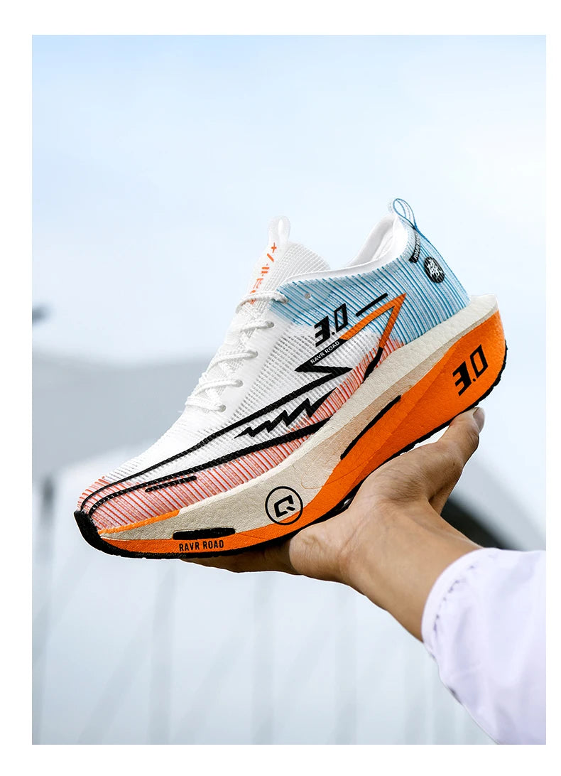 Herresneakers i mesh – komfortable tennissko til mænd – løbesko med Carbon Board 3.0-støddæmpning – til sportstræning og jogging – specialdesignede joggesko