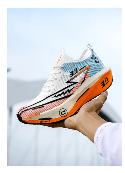 Herresneakers i mesh – komfortable tennissko til mænd – løbesko med Carbon Board 3.0-støddæmpning – til sportstræning og jogging – specialdesignede joggesko