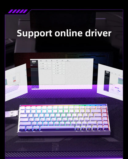 AULA HERO 84 HE Wired Mechanical Keyboard Music Rhythm RGB Gaming Keyboard 8K Return Magnetic Switch High Performance Keyboard