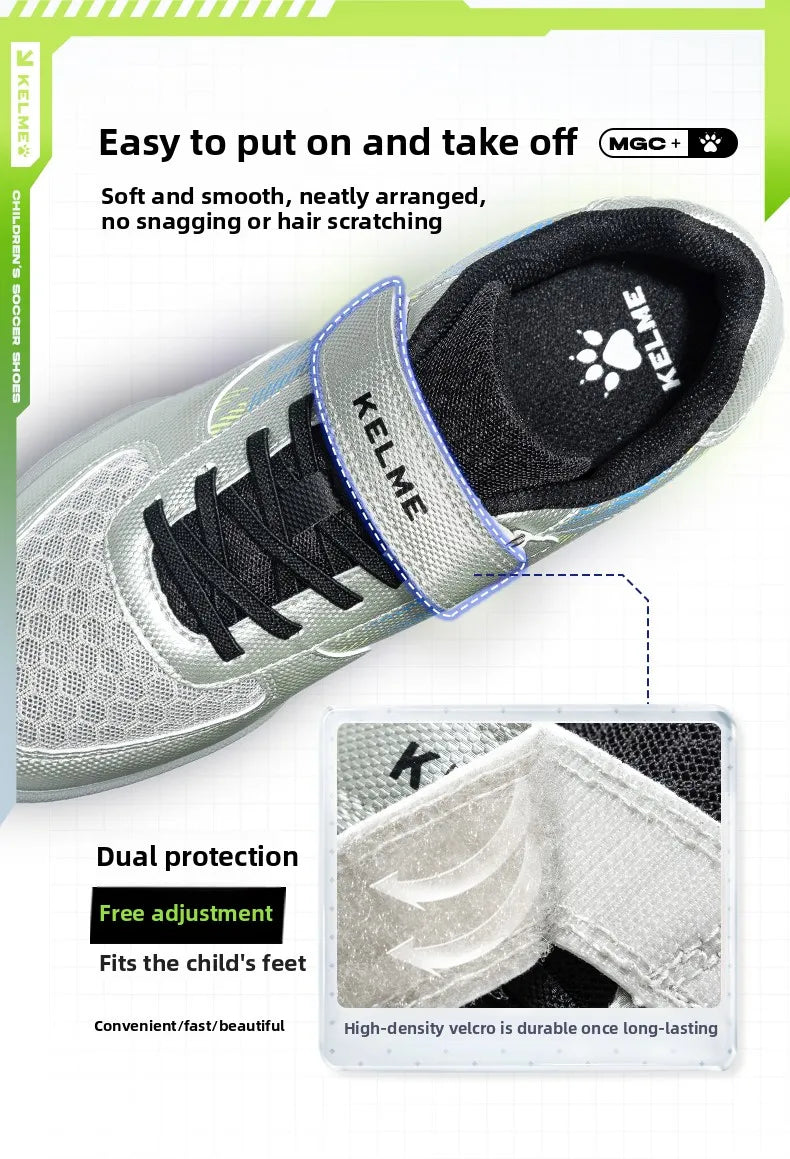 Kelme Children's Soccer Shoes TF Nail Shoes for Elementary School Students Artificial Grass Five-a-Side Football Shoes