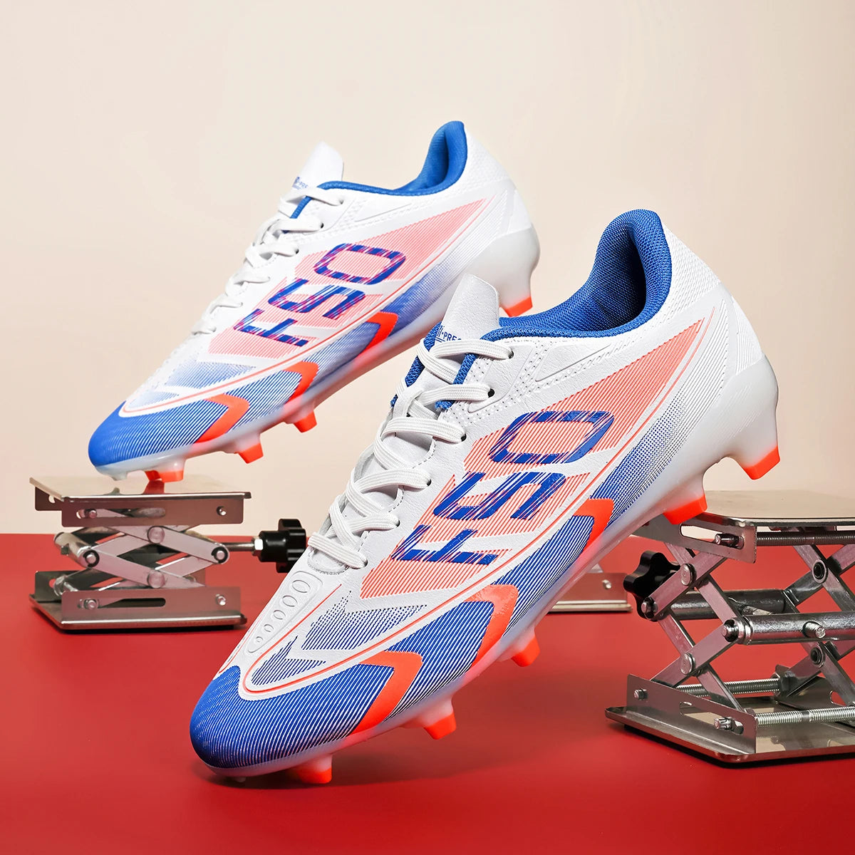 Lightweight AG /FG Soccer cleats PU Fabric Sweat Absorbent Upper TPU Non-slip Sole Durable Boys Girls Football Training