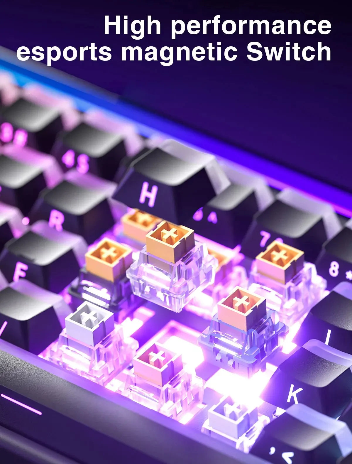 Teclado AULA HERO 68HE con interruptores magnéticos RGB Gaming mecánico Rapid Trigger retorno 8K con cable para esports personalizable