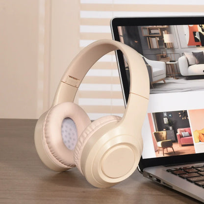 Casque Bluetooth sans fil supra-auriculaire, autonomie longue durée, design pliable pour un rangement facile, faible latence pour le jeu