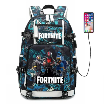 Zaino scolastico Fortnite con stampa gaming per ragazzi e ragazze, grande capacità, impermeabile, leggero e resistente, regalo di compleanno