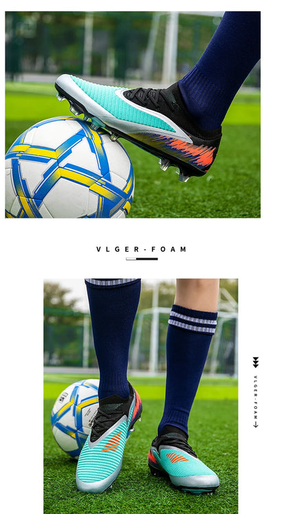 New Men's Football Boots Cleats Shoes Soccer Long Spikes FG Ultralight Training Soccer Shoes Non-Slip Outdoor Match Drop Shipping