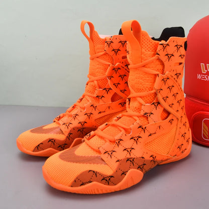 Zapatillas de lucha para hombre superguays, zapatillas altas de combate para hombre, botas de boxeo profesionales para hombre, zapatillas de lucha de interior para hombre