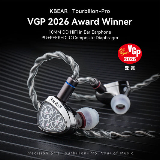 KBEAR Tourbillon-Pro TB-PRO HiFi Wired Earbuds 10mm Dynamic Driver In-Ear Earphones, High Resolution Type-C HIFI Wired Earbuds with PU+PEEK+DLC Diaphragm