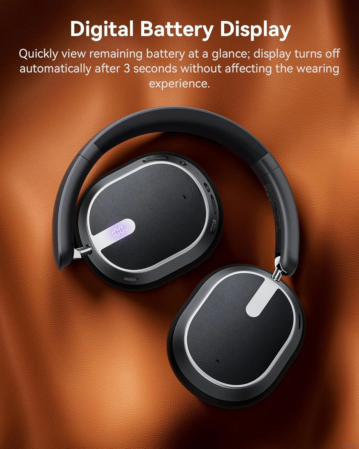 Active Noise Cancelling Headphones Bluetooth 6.0 Wireless Over-Ear Headphones with 120H Battery, 6-Mic ENC Calls, LED Power Display & Spatial Audio