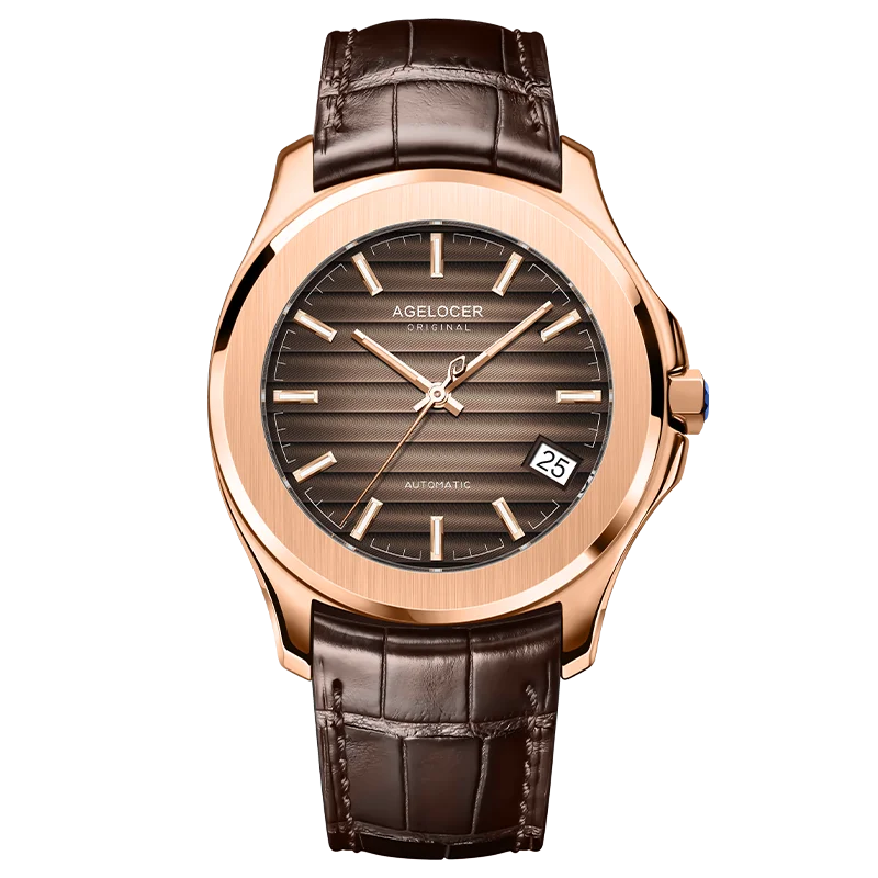 AGELOCER Original Baikal Watch Men's Big Calendar Business Formal Automatic Mechanical Watch Birthday Gift for Men