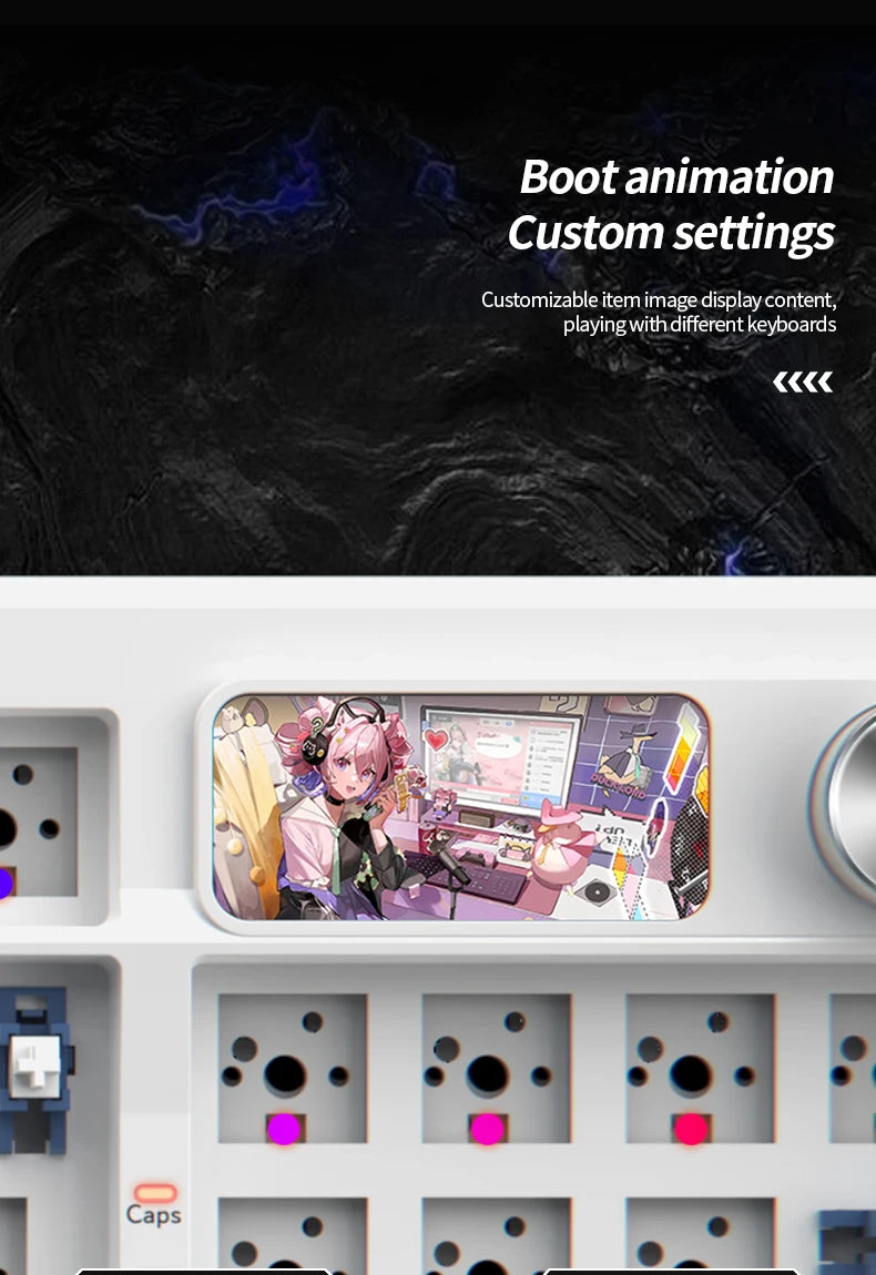 YINDIAOY95 Mechanical Keyboard KIT With Display Screen RGB Backlit Gasket Structure Gaming Hot Swap Keyboard for Customized