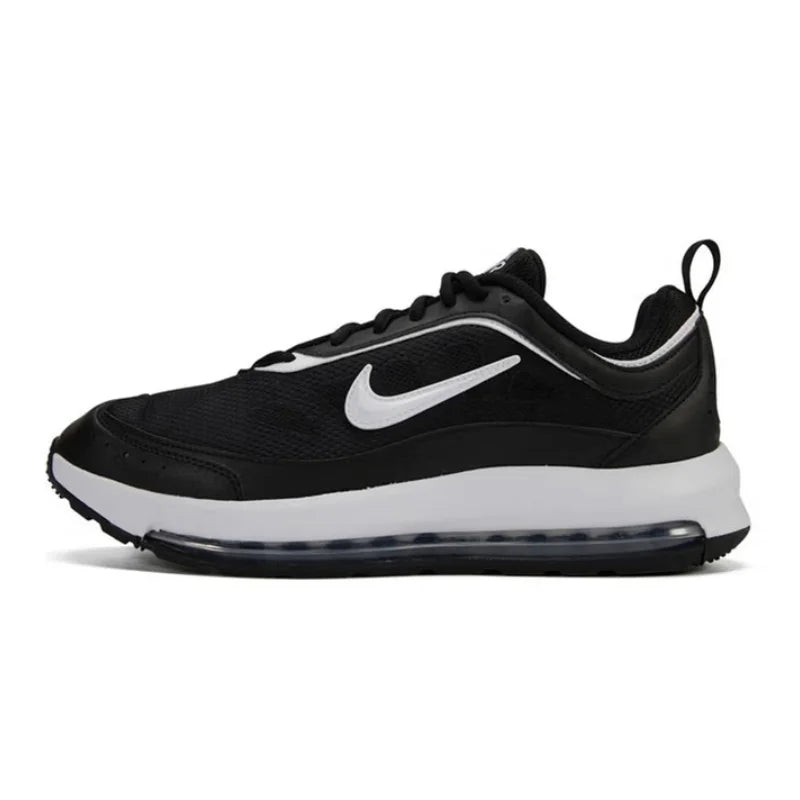 Nike Full-Length Air Cushion Shock-Absorbing Rebound Training Men's Running Shoes. New Air Max Ap Fabric and Leather Upper, Lightweight and Comfortable Fitness Sports Running Shoes. Classic Retro Black and White Versatile Cas