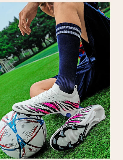 Chaussures de football pour homme, chaussures de sport, chaussures de match unisexes, crampons ultralégers, confortables, antidérapantes, pour l'extérieur, pour adultes, pour gazon, de haute qualité
