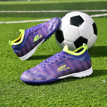 Ghete de fotbal pentru bărbați, de înaltă calitate, crampoane pentru meci, model popular pentru interior și exterior, teren cu iarbă, futsal, ghete high-top antiderapante