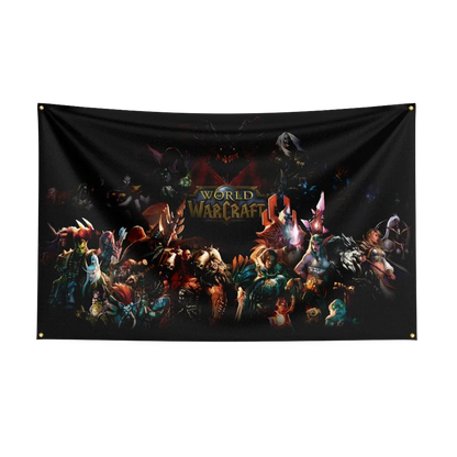 90X150CM Worlds of Warcrafts Wow Flag Polyester Digital Printed Game Tapestry Curtain For Decor dota1s