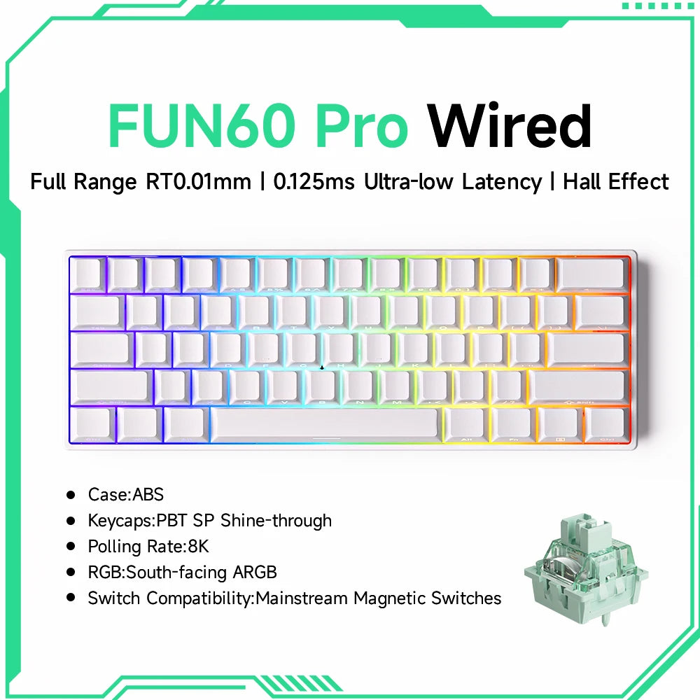 Akko MonsGeek FUN68 FUN60 PRO&MAX HE Magnetische Tastatur 60% 65% Gaming-Tastaturen Rapid Trigger 8K Custom Keyboard Gamer Esports