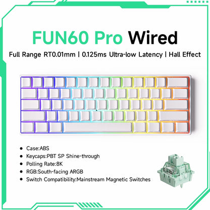 Akko MonsGeek FUN60 Magnetic Switch Mechanical Keyboard 60% Gaming Keyboard with Rapid Trigger 0.01mm, 8K Polling Rate, ARGB, Custom Mechanical Keyboard