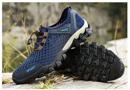 Chaussures de sport en maille pour homme, été : chaussures de mode pour l'alpinisme, respirantes, légères, antidérapantes, pour le plein air, les voyages, la course à pied et le quotidien