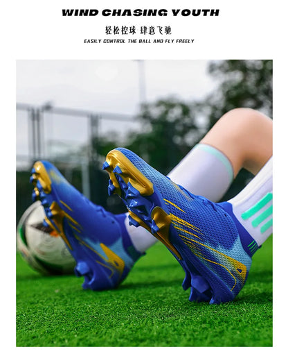 Scarpe da calcio professionali da uomo per attività all'aperto con suola in gomma, scarpe da allenamento resistenti e comode per adulti e adolescenti, scarpe da calcio antiscivolo