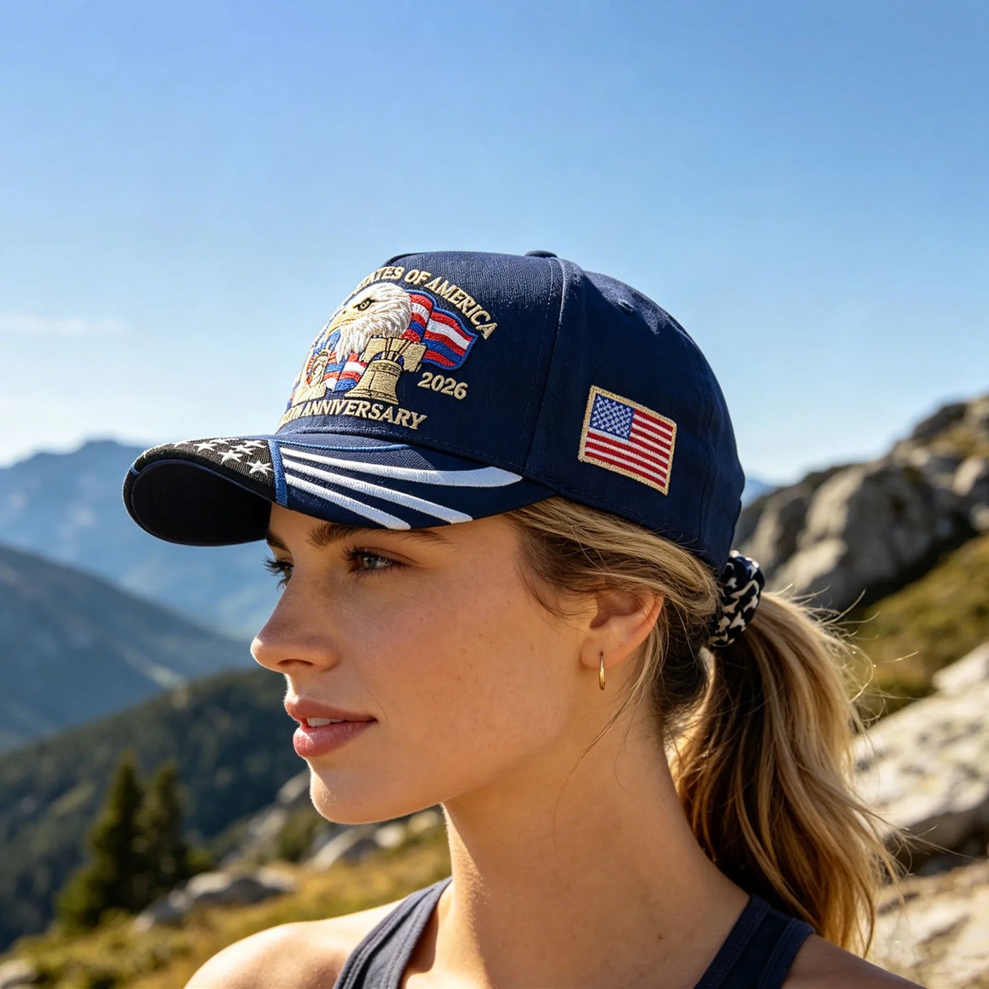 ABLECAP 250th Anniversary USA Hat Embroidered Patriotic Baseball Cap 1776-2026 Independence Day Cap Adjustable Hat for Men Women