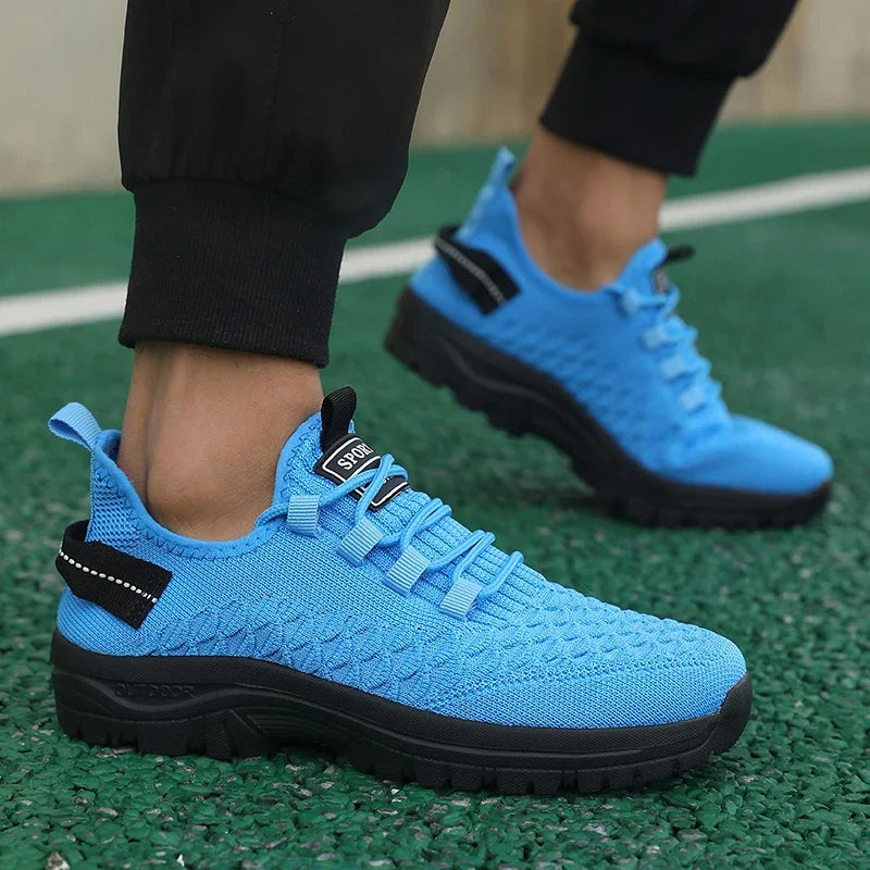 Baskets de plein air pour homme, jaune vif, en maille respirante, chaussures de sport amortissantes, chaussures d'aventure élégantes et tendance