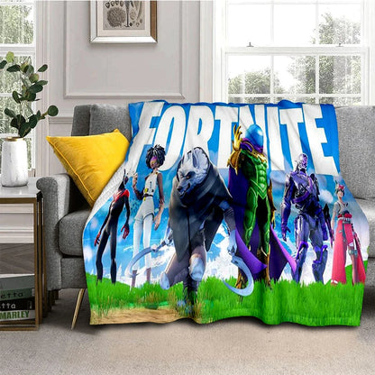 3D F-Fortnites crtana gaming flanelska deka, mekana i topla deka za prebacivanje za spavaću sobu, dnevni boravak, krevet, putovanja, kampiranje, piknik i poklon