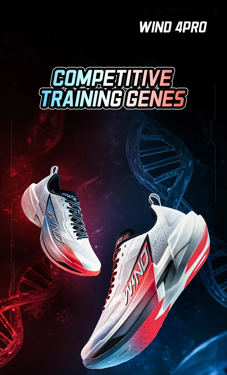 QIAODAN WIND 4PRO Chaussures de marathon à semelle en carbone pour homme - Baskets de course professionnelles - Chaussures de sport de course à pied respirantes QDB023262291