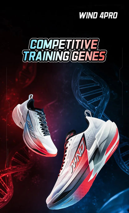 QIAODAN WIND 4PRO Chaussures de marathon à semelle en carbone pour homme - Baskets de course professionnelles - Chaussures de sport de course à pied respirantes QDB023262291