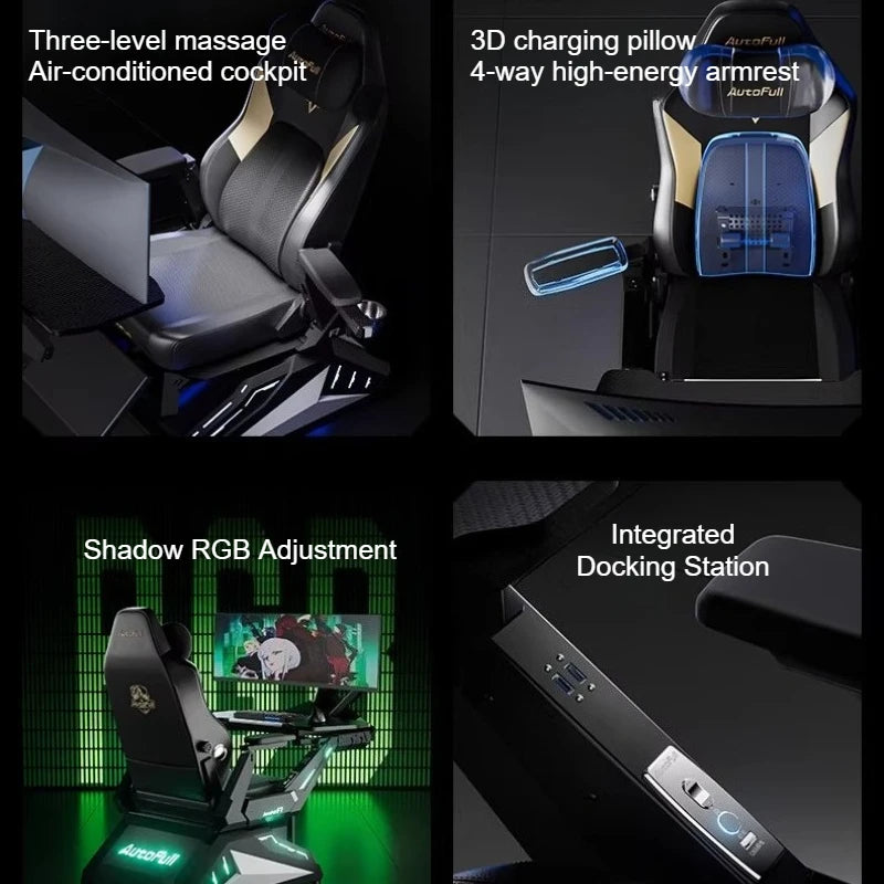 Ergonomic Gaming Office Chair E-Sports Chair with Adjustable Height, Executive Computer Desk Chair, Comfortable Swivel Armchair for Gaming & Work