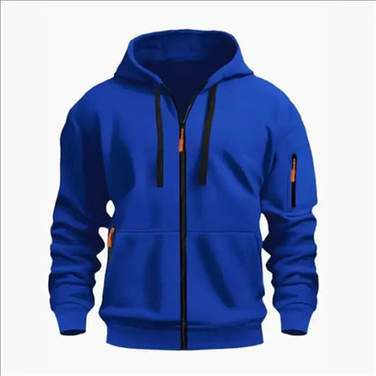 Men's Sweatshirts with Zipper Pockets Thin Solid Color Half Tracksuit Casual Outdoor Hooded Tracksuit Long Sleeves Jacket Coats, produit gaming premium Fraquane