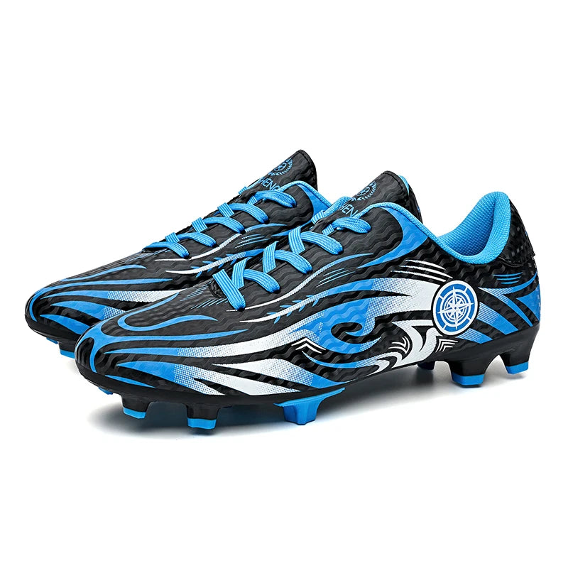 Chaussures de football originales pour hommes, chaussures d'entraînement en plein air, antidérapantes, chaussures de football pour enfants, à crampons longs, chaussures de futsal pour hommes, taille 32-45