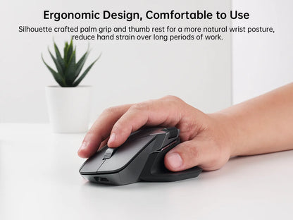 Rapoo MT760 Multi-Mode Rechargeable Wireless Mouse, Ergonomic Bluetooth Mouse with 4000 DPI, Easy-Switch for Up to 4 Devices, USB-C Rechargeable