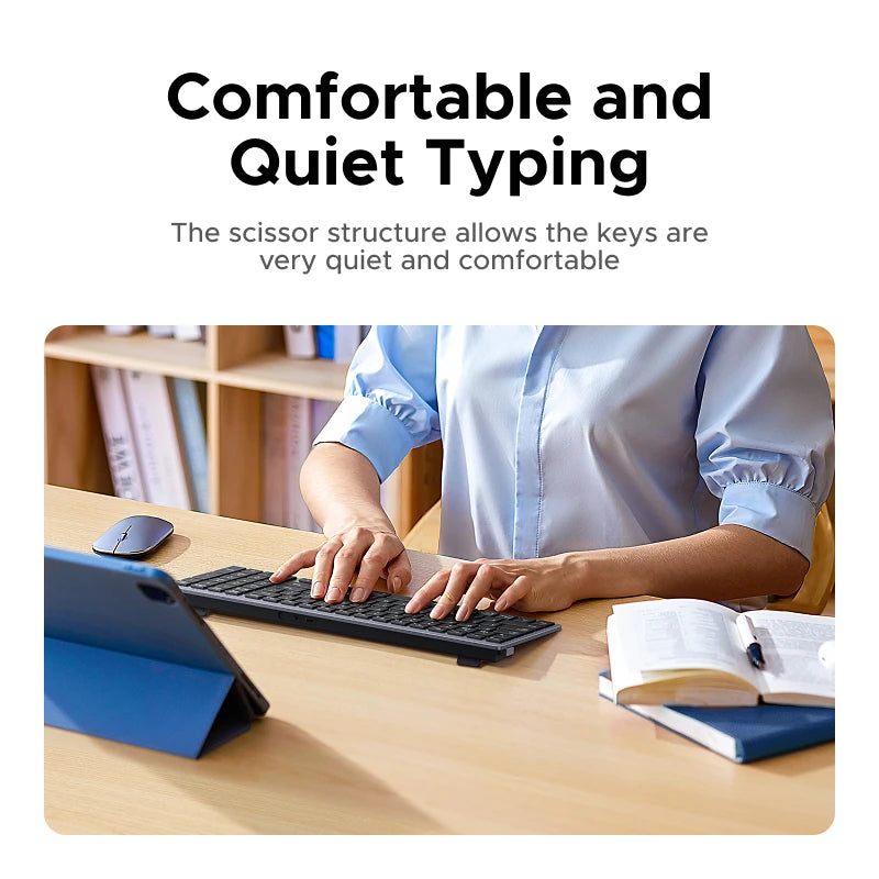 UGREEN Keyboard Wireless Bluetooth 5.0 2.4G Russian/Korean/EN 99 Keycaps For MacBook iPad PC Tablet USB C Rechargeable Keyboard