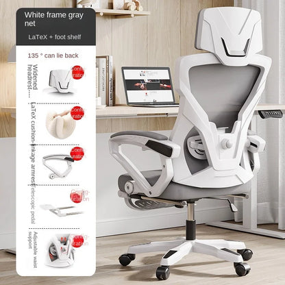 UVR Ergonomic Gaming Chair with Reclining Backrest, Breathable Mesh Office Chair, Adjustable Height Swivel Computer Chair for Work & Gaming