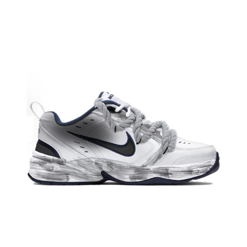 Custom Sneakers Nike Air Monarch 4 Deconstructed Ink Splatter Design Non-Slip Wear-Resistant Low-Top Unisex Running Shoes