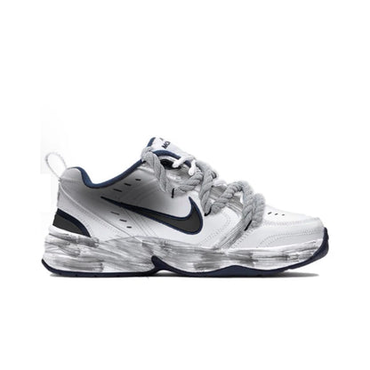 Custom Sneakers Nike Air Monarch 4 Deconstructed Ink Splatter Design Non-Slip Wear-Resistant Low-Top Unisex Running Shoes