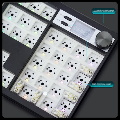 GMK104 Mechanical Keyboard Kit Three Mode Gaming Keyboard Hot Swap  Backlit Gasket Structure This VIA with display screen