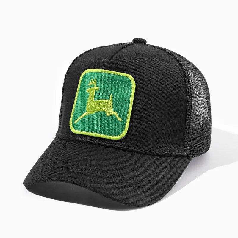 Cappellino da donna Elk Embroidery con visiera a becco d’anatra, cappellino da baseball a tesa larga con protezione solare, cappellino in rete regolabile, cappellino pronto per l’esportazione