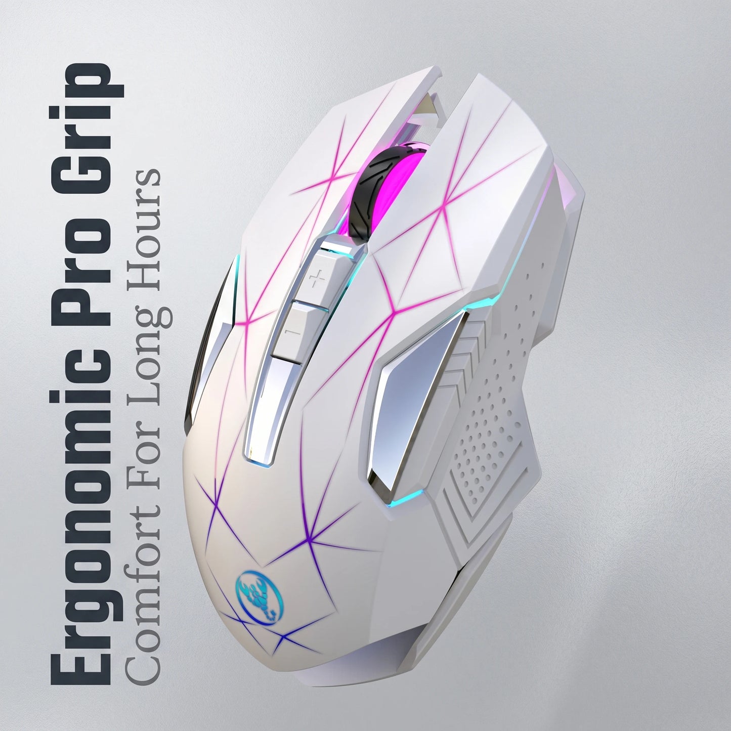 Wireless Gaming Mouse 2.4G Rechargeable Gaming Mouse with RGB Breathing Light, 2400 DPI, 6 Buttons, Instant Response Wireless Mouse for PC, Laptop & Gaming Switch