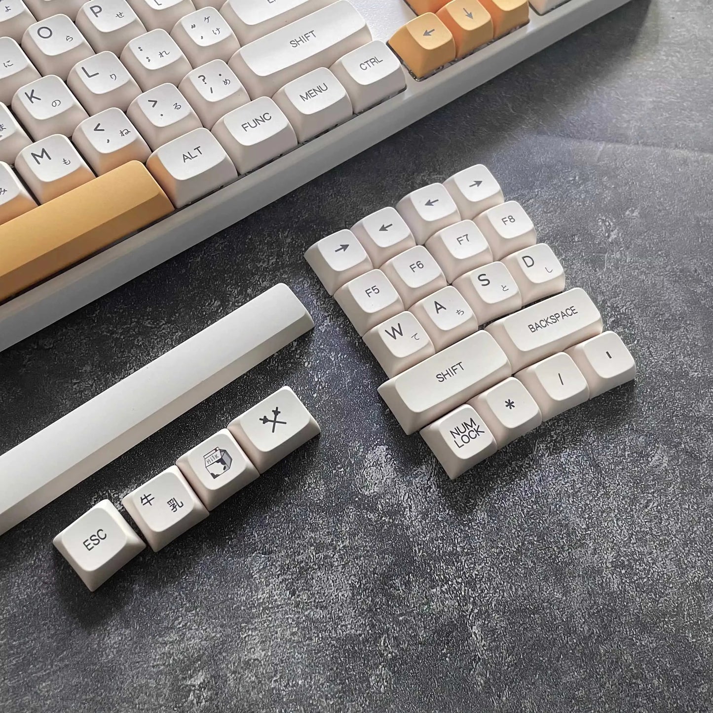 140 Keys Korean Japanese Russian Thailand Bee Milk Keycap XDA Profile PBT Keycaps For MX Switch Mechanical Keyboard DIY Custom