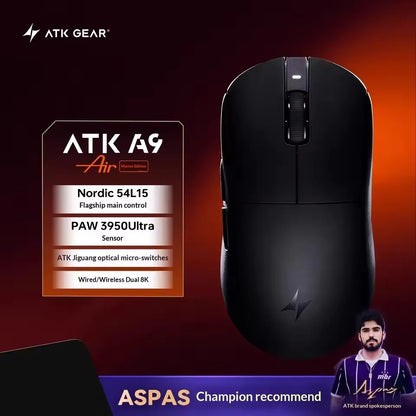 ATK Dragonfly A9 Wireless Gaming Mouse NearLink Tri-Mode Dual 8K Ultra-Lightweight Ergonomic Esports Mouse